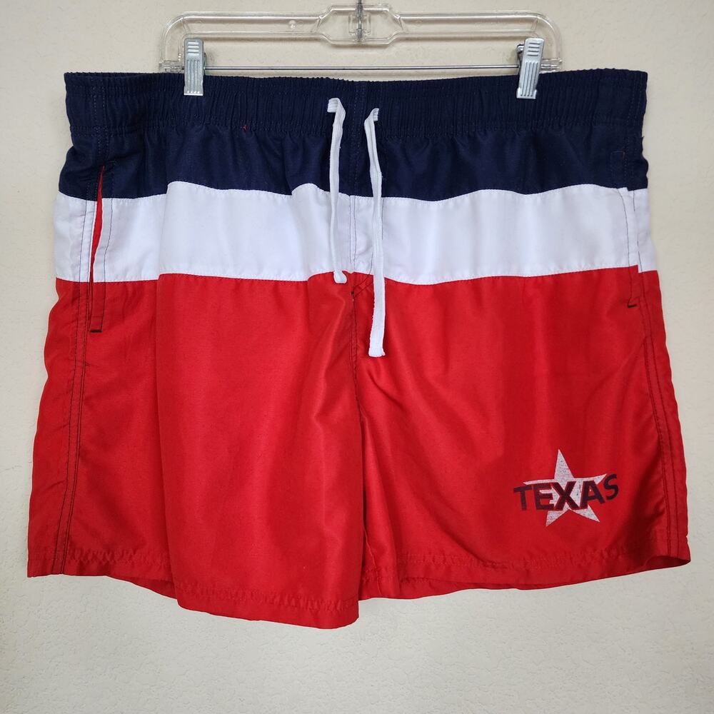 XXL Red White Blue Texas Mens Swim Shorts